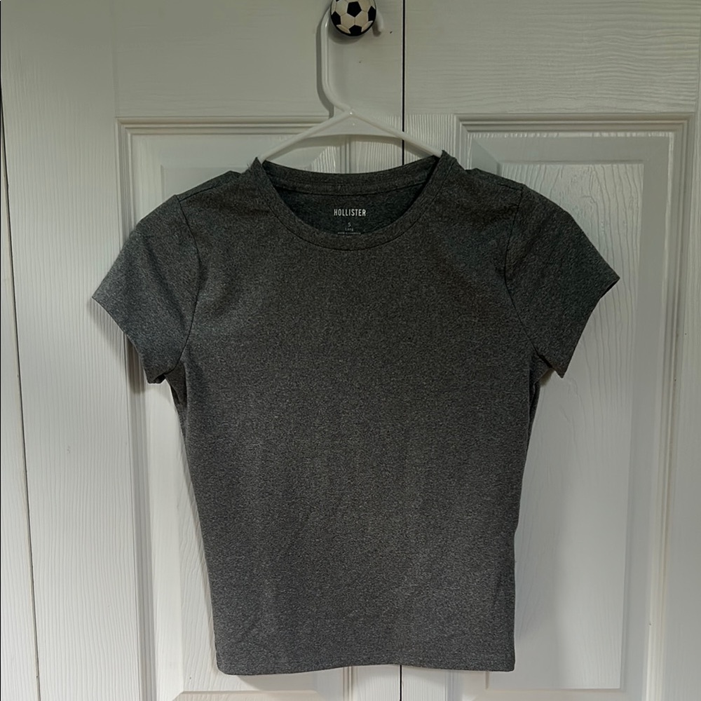Hollister Gray Short Sleeve Tight Top